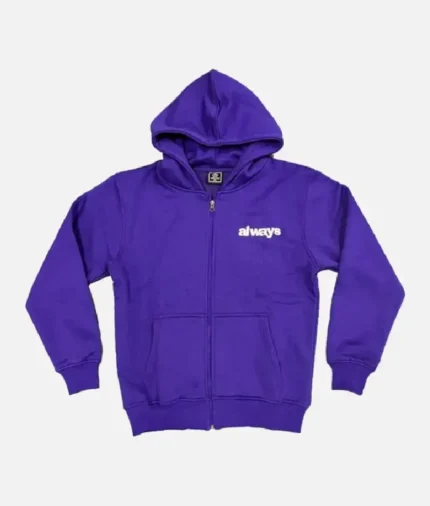 Adwysd Always Purple Zip Up Hoodie