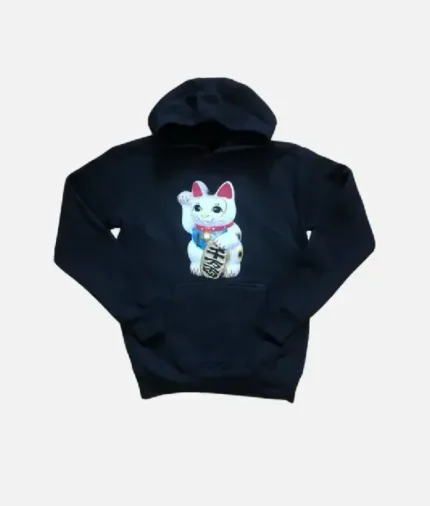 Adwysd Black Maneki Neko Hoodie